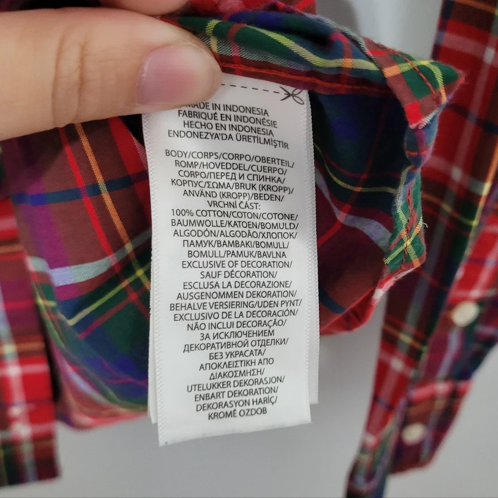 Ralph Lauren Plaid Button Down Shirt Size Boys XL (18-20) Christmas Holiday